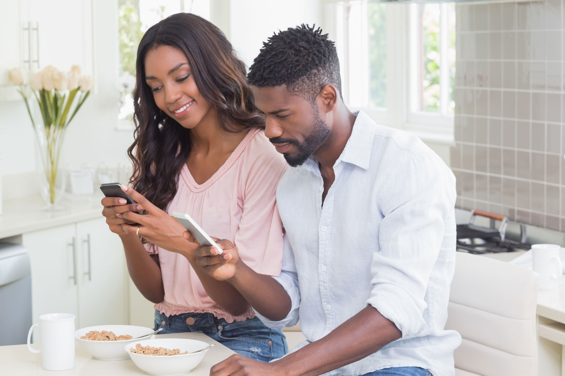 Couple on mobile