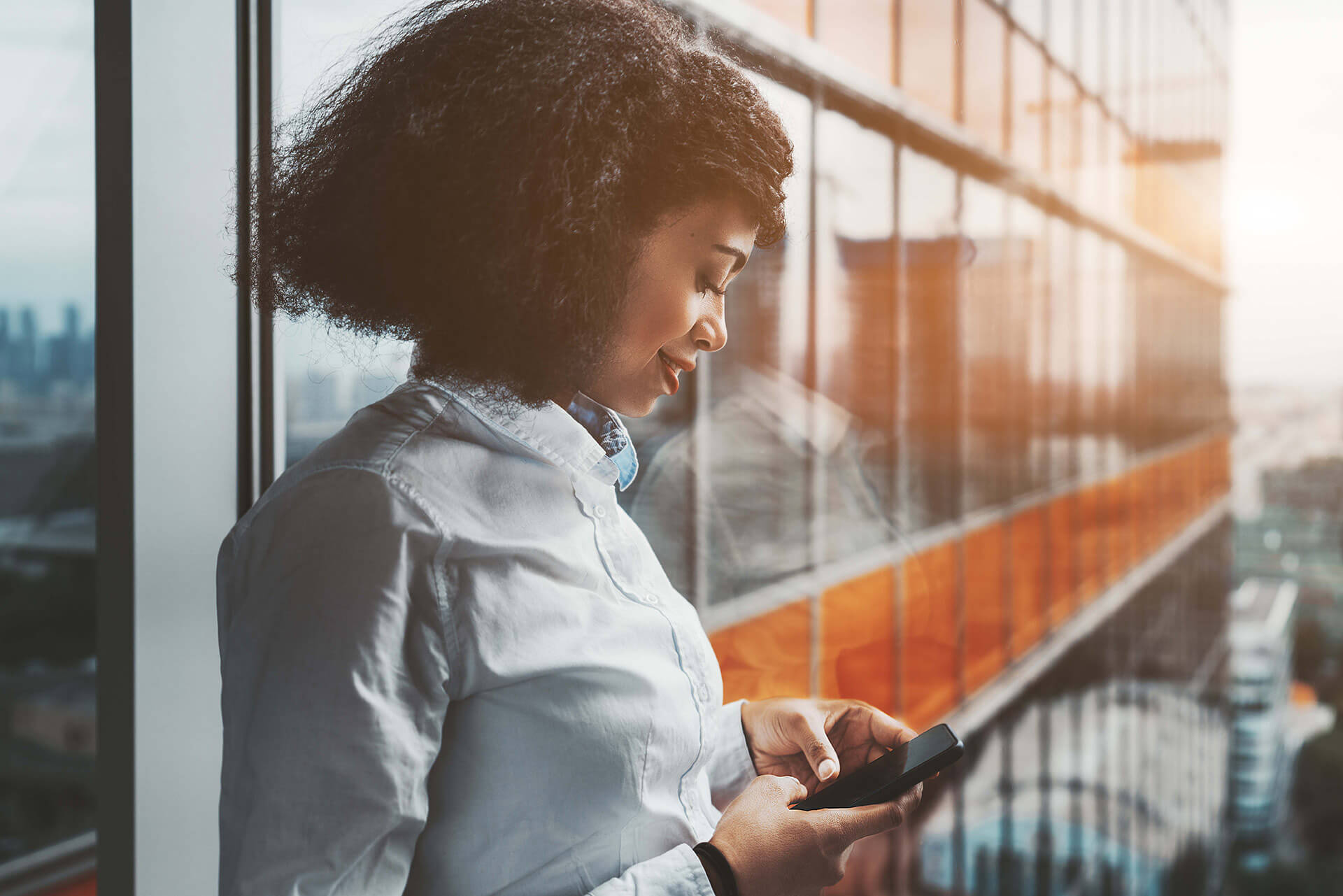 woman on smartphone